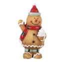 Clayre & Eef Christmas Decoration Figurine Gingerbread man 5x4x9 cm Brown Plastic