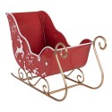 Clayre & Eef Weihnachtsdekorationsfigur Schlitten 29x13x19 cm Rot Metall