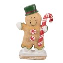 Clayre & Eef Weihnachtsdekorationsfigur Pfefferkuchenmann 12x6x18 cm Braun Polyresin