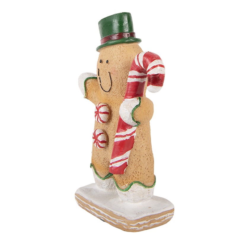 Clayre & Eef Weihnachtsdekorationsfigur Pfefferkuchenmann 12x6x18 cm Braun Polyresin