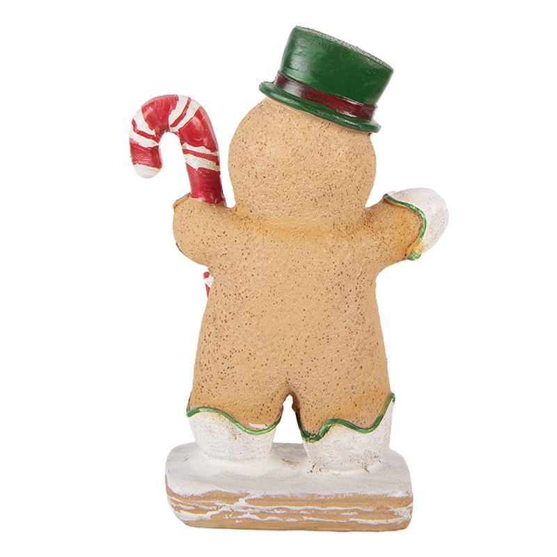 Clayre & Eef Weihnachtsdekorationsfigur Pfefferkuchenmann 12x6x18 cm Braun Polyresin