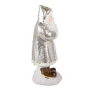 Clayre & Eef Statuetta decorativa di Natale Babbo Natale 7x7x16 cm Color argento Plastica