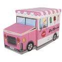 Clayre & Eef Storage Box Car 55x32x28 cm Pink Plastic