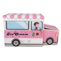 Clayre & Eef Storage Box Car 55x32x28 cm Pink Plastic