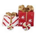 Clayre & Eef Décoration de Noël Image Cadeau 9x7x11 cm Rouge Polyrésine