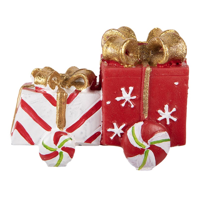 Clayre & Eef Décoration de Noël Image Cadeau 9x7x11 cm Rouge Polyrésine