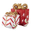 Clayre & Eef Décoration de Noël Image Cadeau 9x7x11 cm Rouge Polyrésine