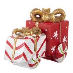 Clayre & Eef Décoration de Noël Image Cadeau 9x7x11 cm Rouge Polyrésine