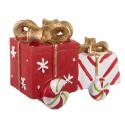 Clayre & Eef Décoration de Noël Image Cadeau 9x7x11 cm Rouge Polyrésine
