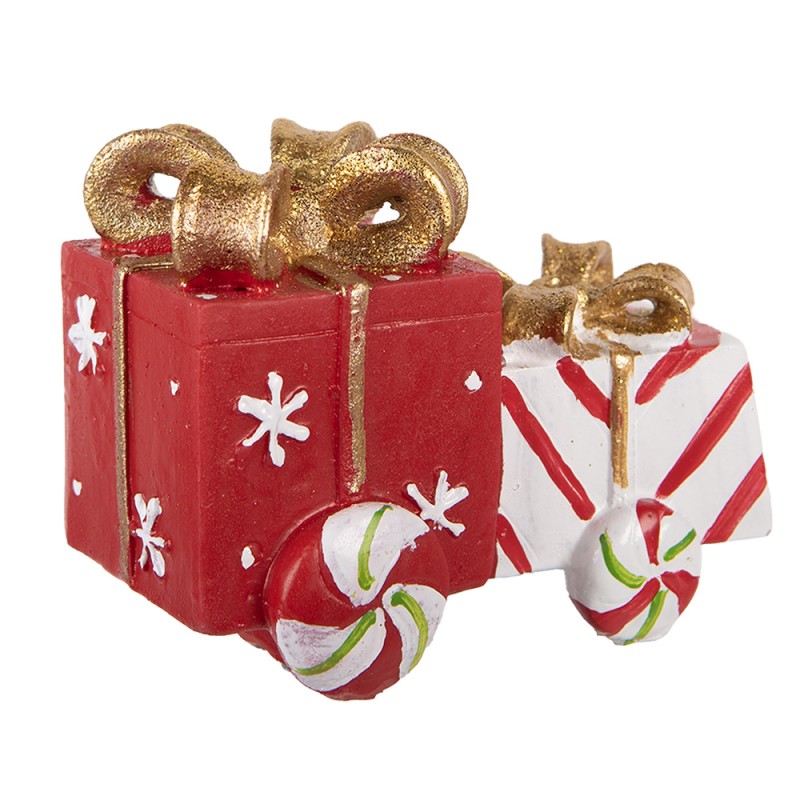 Clayre & Eef Décoration de Noël Image Cadeau 9x7x11 cm Rouge Polyrésine