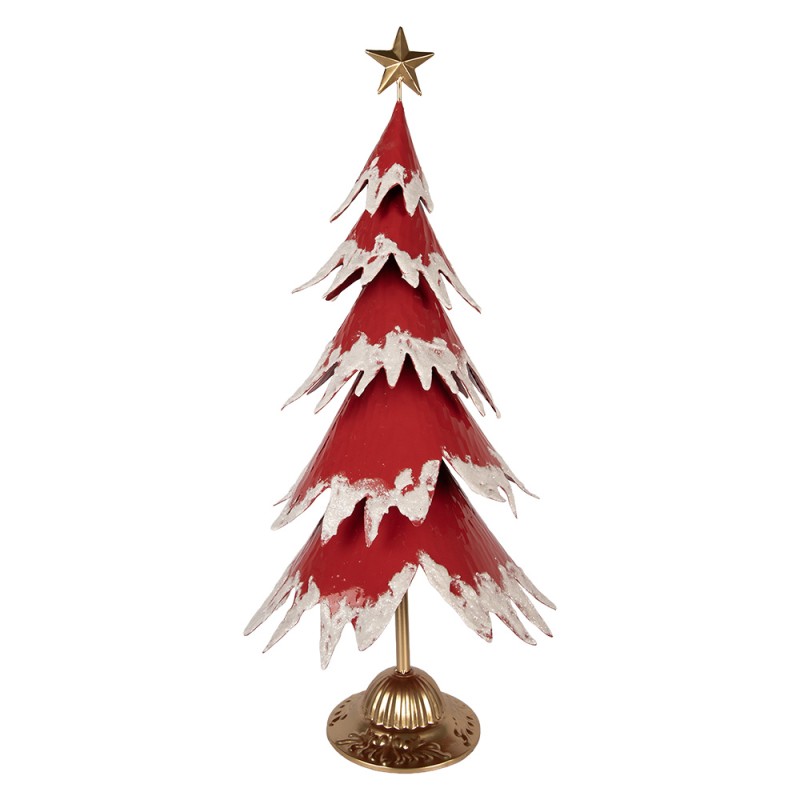 Clayre & Eef Christmas Decoration Figurine Christmas Tree 39x31x84 cm Red Metal