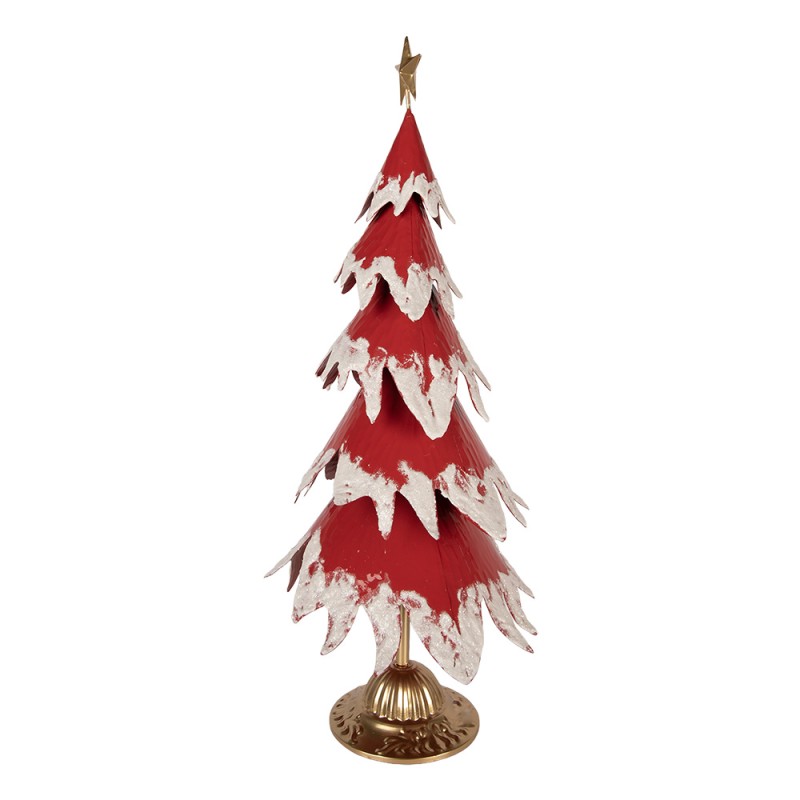 Clayre & Eef Christmas Decoration Figurine Christmas Tree 39x31x84 cm Red Metal