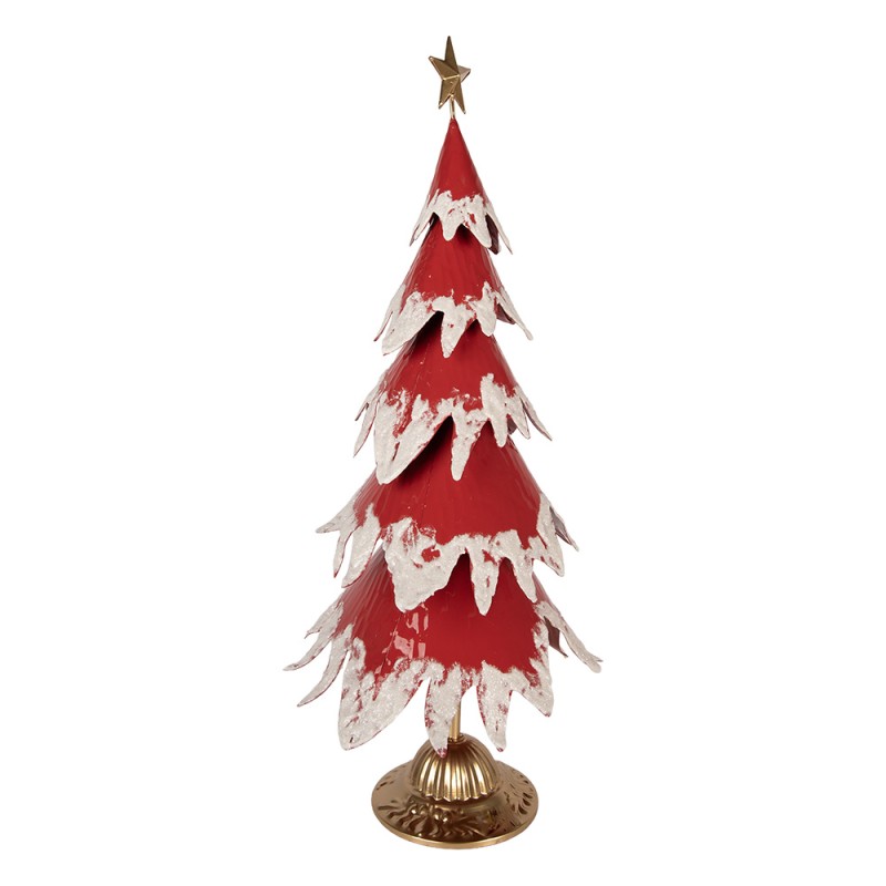 Clayre & Eef Christmas Decoration Figurine Christmas Tree 39x31x84 cm Red Metal