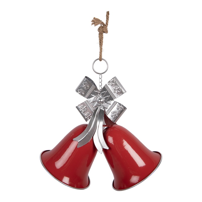 Clayre & Eef Kersthanger Bel 42x21x46 cm Rood Metaal