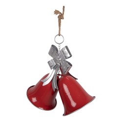 Clayre & Eef Kersthanger Bel 42x21x46 cm Rood Metaal
