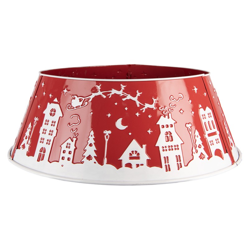 Clayre & Eef Gonna per Albero di Natale Ø 66x23 cm Rosso Metallo