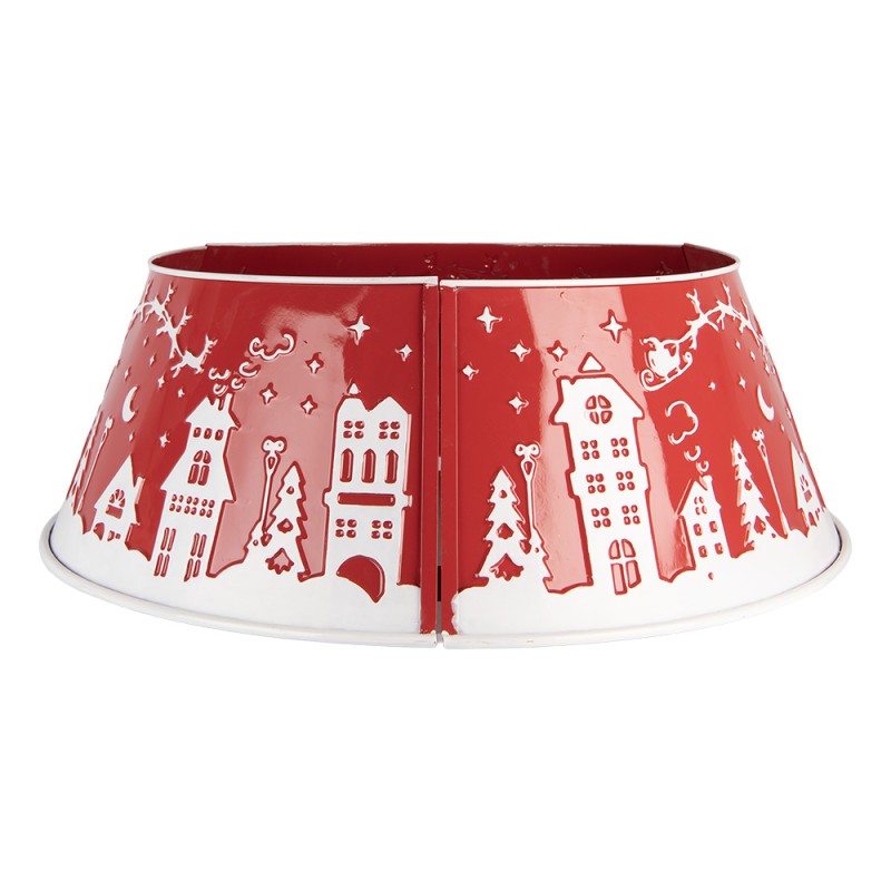 Clayre & Eef Gonna per Albero di Natale Ø 66x23 cm Rosso Metallo