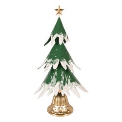 Clayre & Eef Kerstdecoratie Beeld Kerstboom 26x20x50 cm Groen Metaal