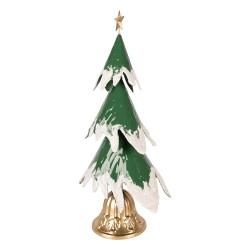 Clayre & Eef Kerstdecoratie Beeld Kerstboom 26x20x50 cm Groen Metaal