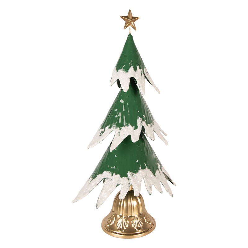 Clayre & Eef Décoration de Noël Image Sapin de Noël 26x20x50 cm Vert Métal