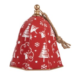 Clayre & Eef Christmas Decoration Figurine Bell Ø 27x31 cm Red Metal