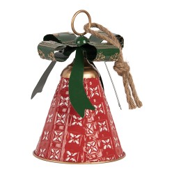 Clayre & Eef Weihnachtsdekorationsfigur Klingel Ø 14x21 cm Rot Metall