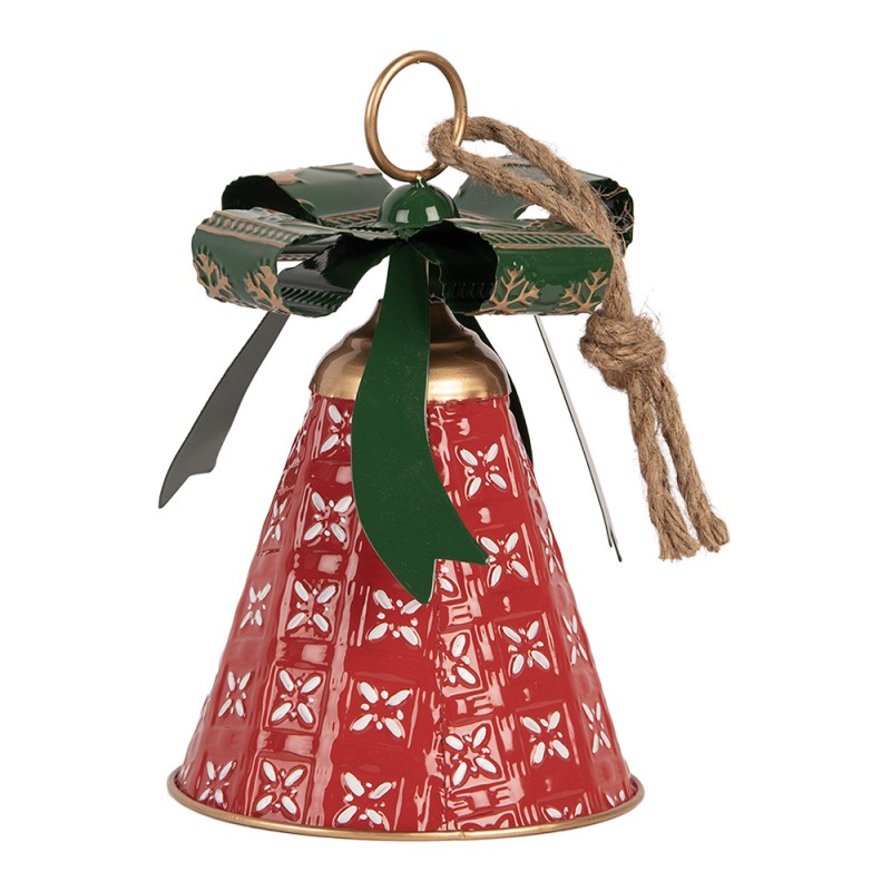 Clayre & Eef Décoration de Noël Image Sonnettes Ø 14x21 cm Rouge Métal