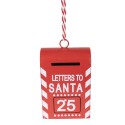 Clayre & Eef Christmas Ornament Mailbox 7x5 cm Red Metal