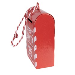 Clayre & Eef Christmas Ornament Mailbox 7x5 cm Red Metal