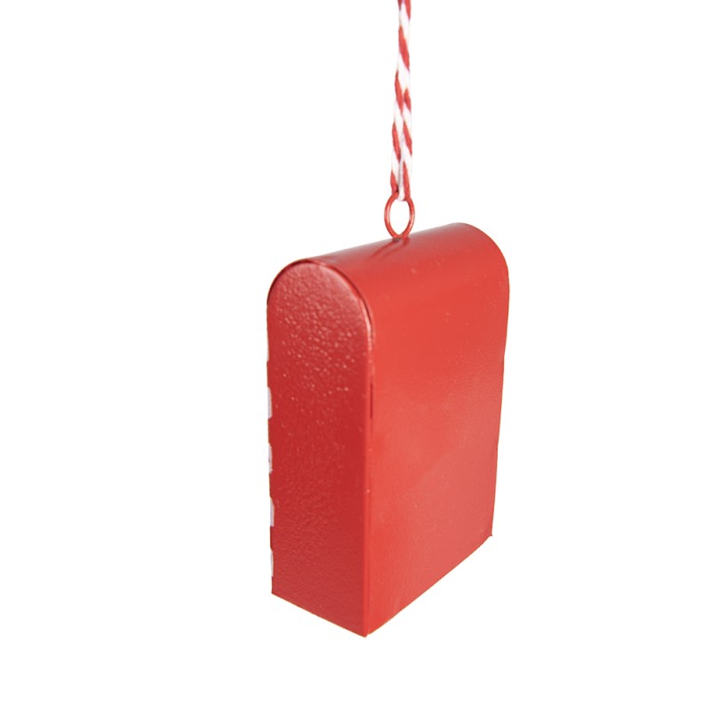 Clayre & Eef Christmas Ornament Mailbox 7x5 cm Red Metal
