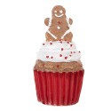 Clayre & Eef Christmas Decoration Figurine Cupcake Ø 5x8 cm Red Plastic
