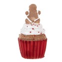 Clayre & Eef Christmas Decoration Figurine Cupcake Ø 5x8 cm Red Plastic