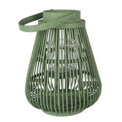 Clayre & Eef Wind Light Ø 25x32 cm Green Rattan