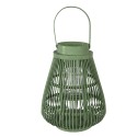 Clayre & Eef Wind Light Ø 25x32 cm Green Rattan
