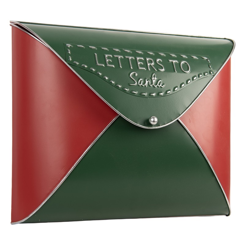 Clayre & Eef Christmas Decoration Figurine Mailbox 33x9x27 cm Green Metal