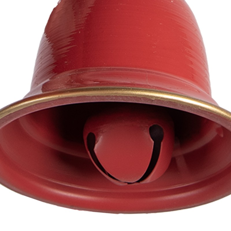 Clayre & Eef Kerstdecoratie Beeld Bel 17x23x52 cm Rood Metaal