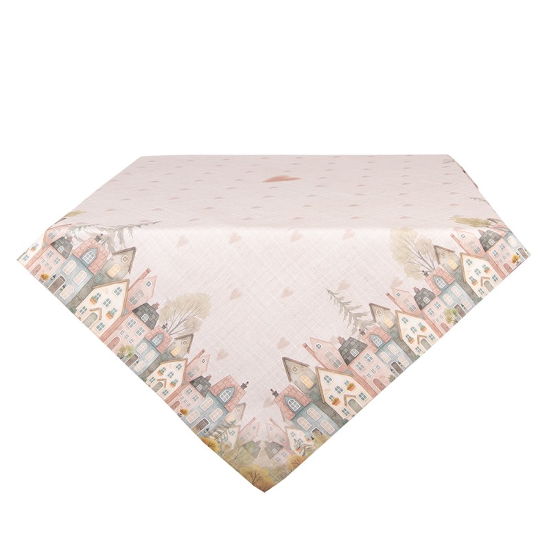 Clayre & Eef Tovaglia 100x100 cm Beige Cotone