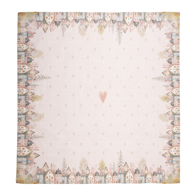 Clayre & Eef Tovaglia 100x100 cm Beige Cotone