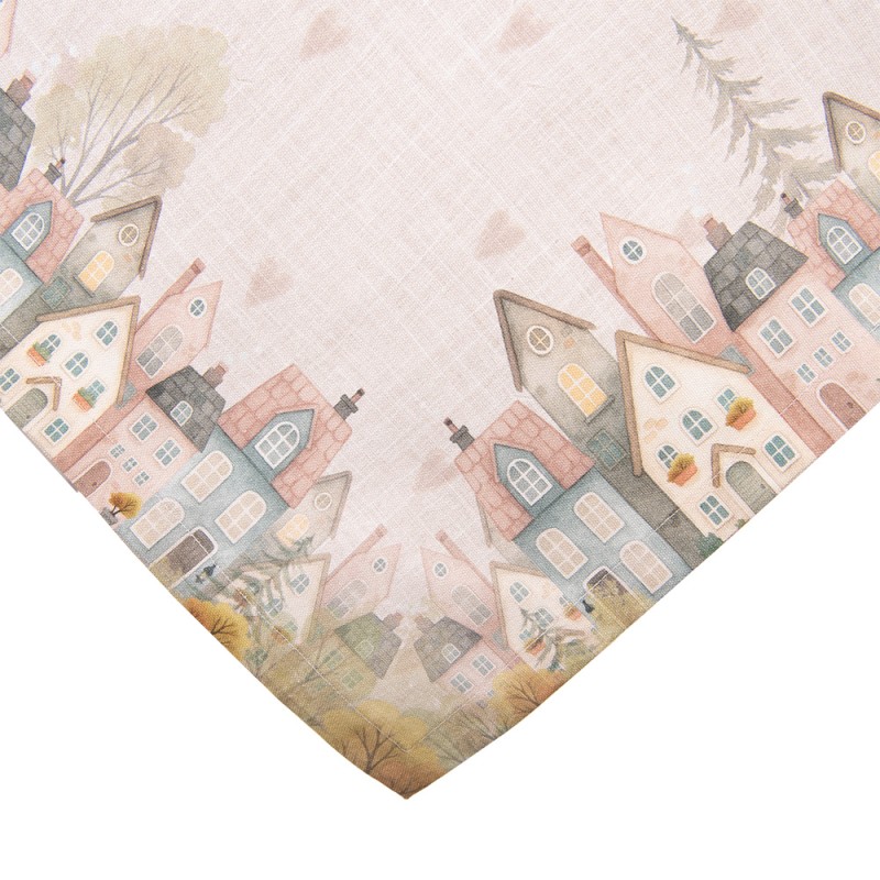 Clayre & Eef Tovaglia 100x100 cm Beige Cotone