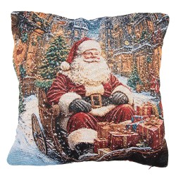Clayre & Eef Coussin 44x44 cm Bleu Polyester