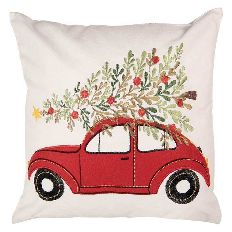 Clayre & Eef Cuscino decorativo 44x44 cm Bianco Poliestere