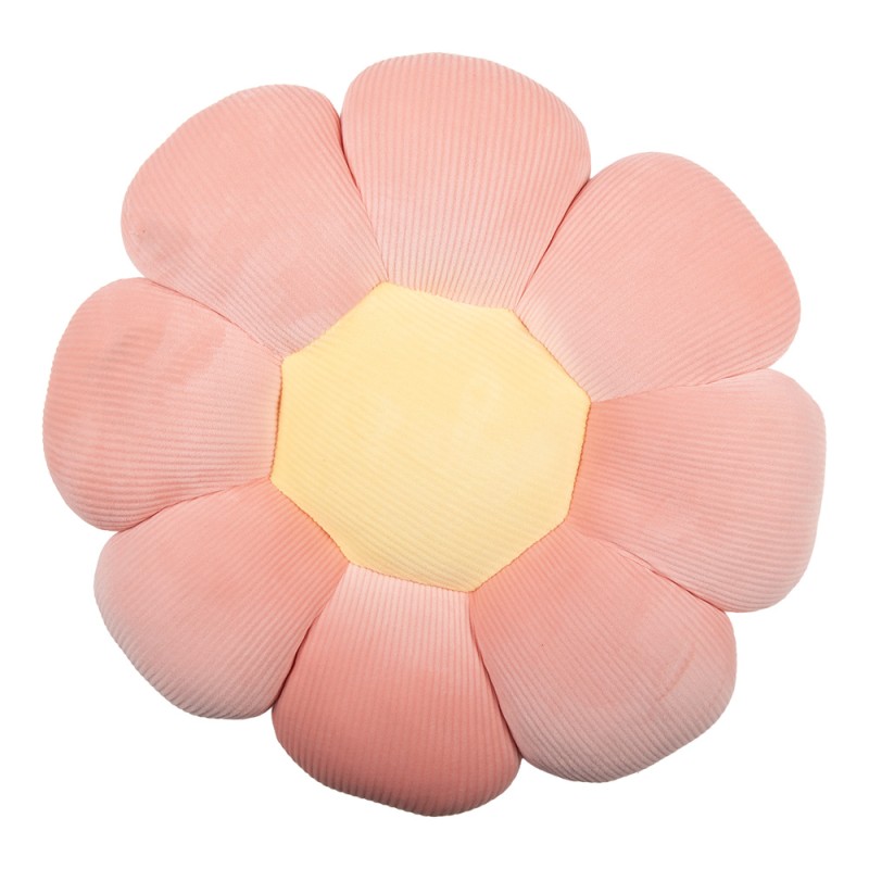 Clayre & Eef Cuscino decorativo Fiore Ø 40x6 cm Rosa Poliestere