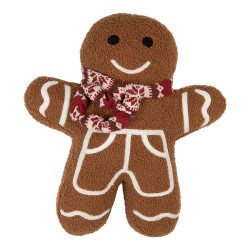 Clayre & Eef Coussin Bonhomme en pain d‘épice 35x5x44 cm Marron Polyester