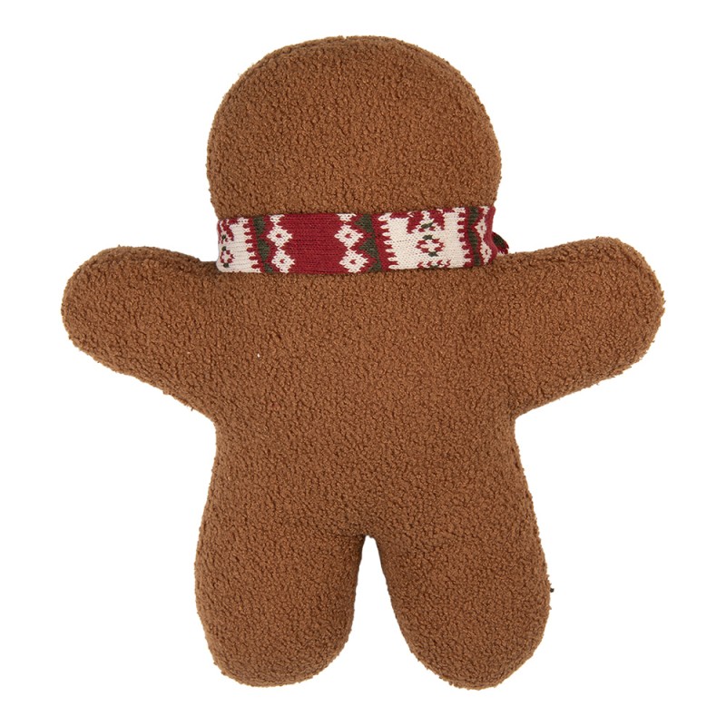 Clayre & Eef Coussin Bonhomme en pain d‘épice 35x5x44 cm Marron Polyester