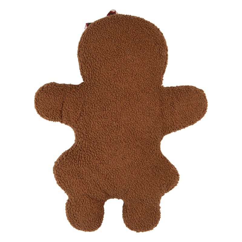 Clayre & Eef Cuscino decorativo Uomo di pan di zenzero 40x5x44 cm Marrone Poliestere