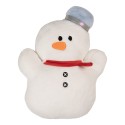 Clayre & Eef Dekokissen Schneemann 37x9x52 cm Weiß Polyester