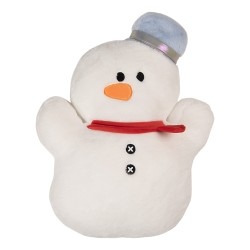 Clayre & Eef Dekokissen Schneemann 37x9x52 cm Weiß Polyester