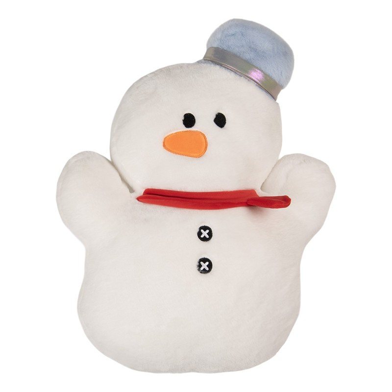 Clayre & Eef Dekokissen Schneemann 37x9x52 cm Weiß Polyester