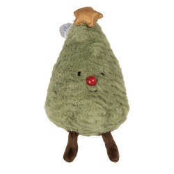 Clayre & Eef Cuscino decorativo Albero di Natale 15x9x23 cm Verde Poliestere