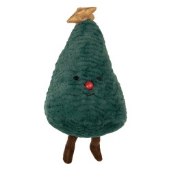 Clayre & Eef Coussin Sapin de Noël 20x10x32 cm Vert Polyester